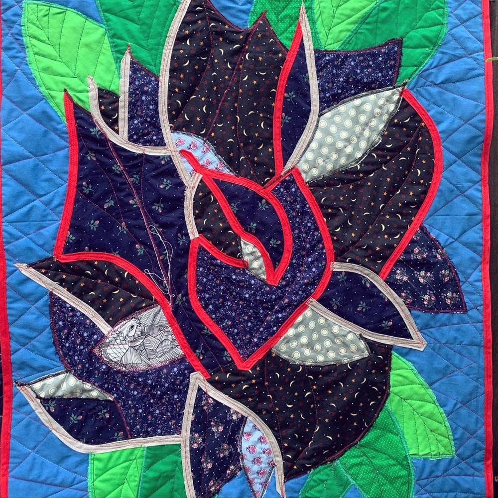 Rose Quilt - Handmade Wall Art Quilt Display